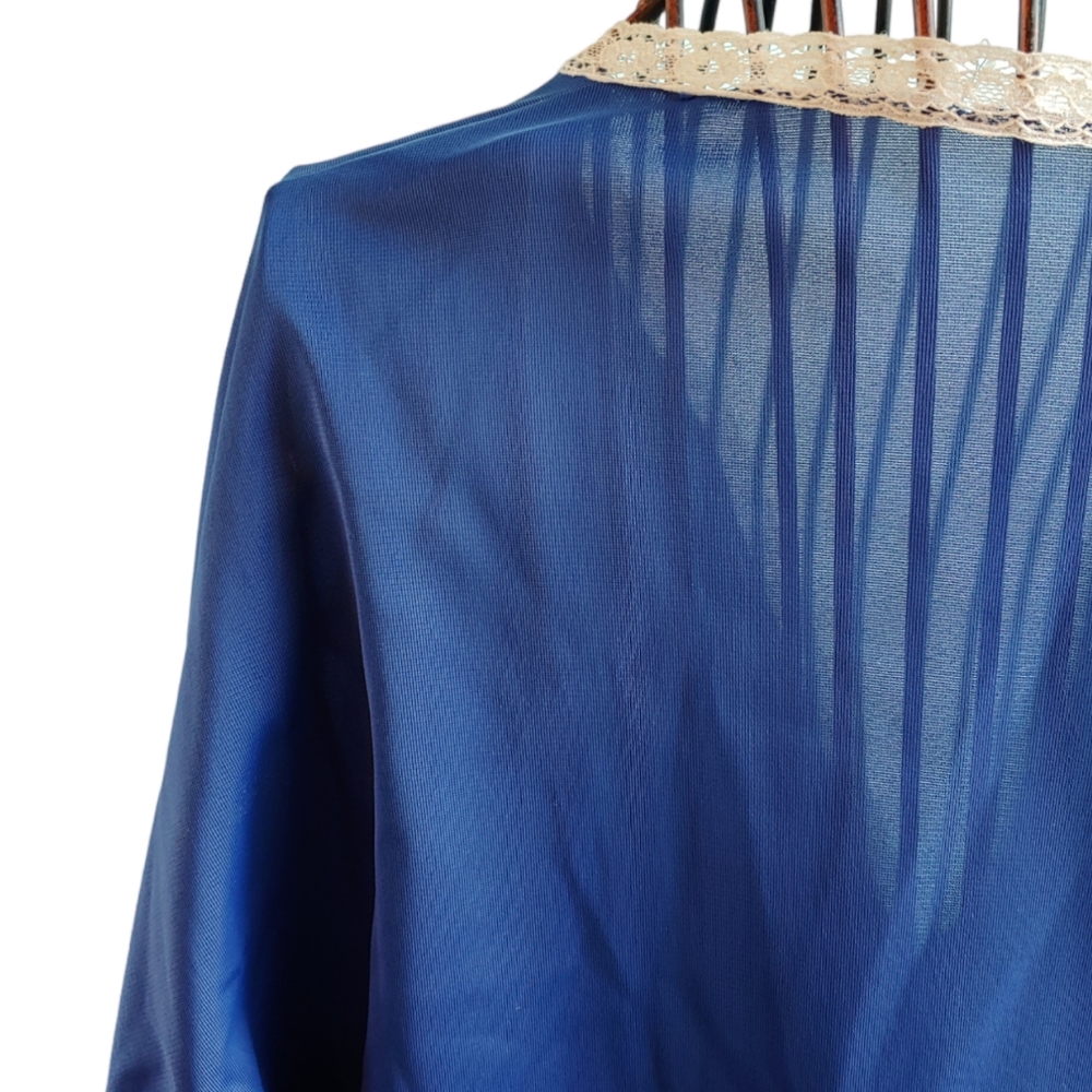 Vintage Vanity Fair Nylon Blue Dressing Gown Robe Nightgown Duster - Size 34 - Picture 13 of 16